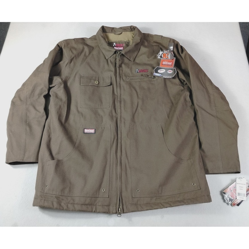 Rocky Coat Mens XL Brown WorkSmart VIP Canvas Waterproof Chore Insulated Lined